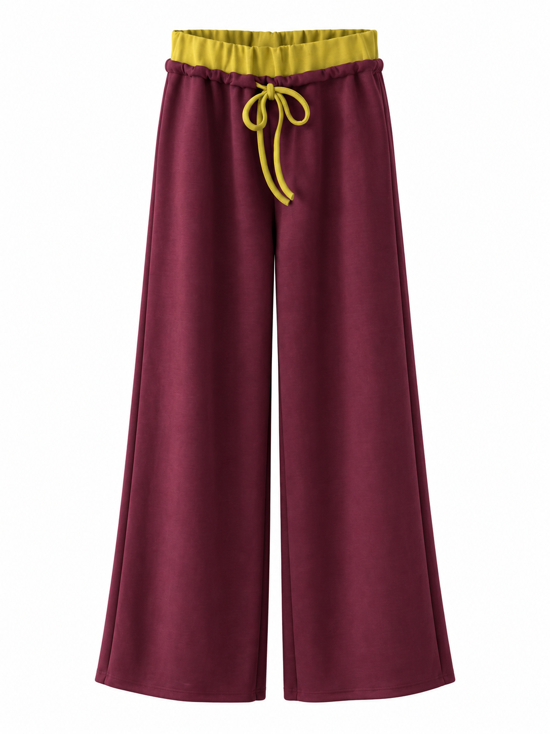 Wide Leg Hose mit Kontrastbund