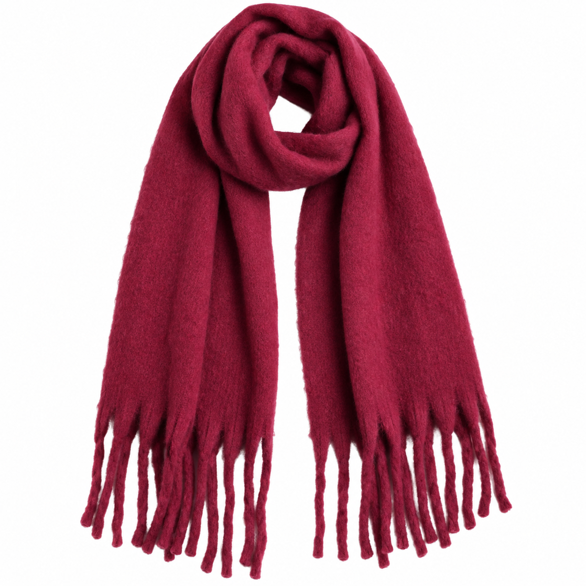 Kuscheliger Oversize Schal mit Fransen
