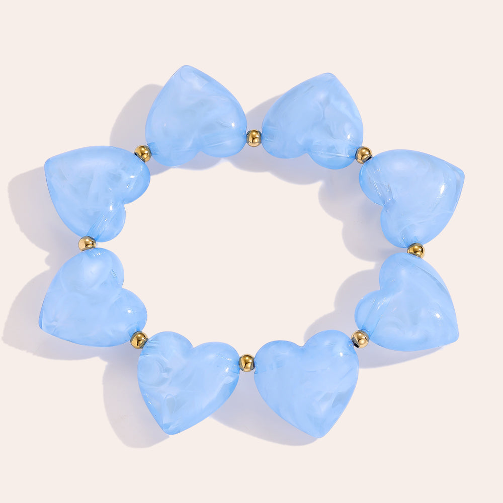 Acrylic Hearts Armkette Blau – 20 cm Statement-Armband