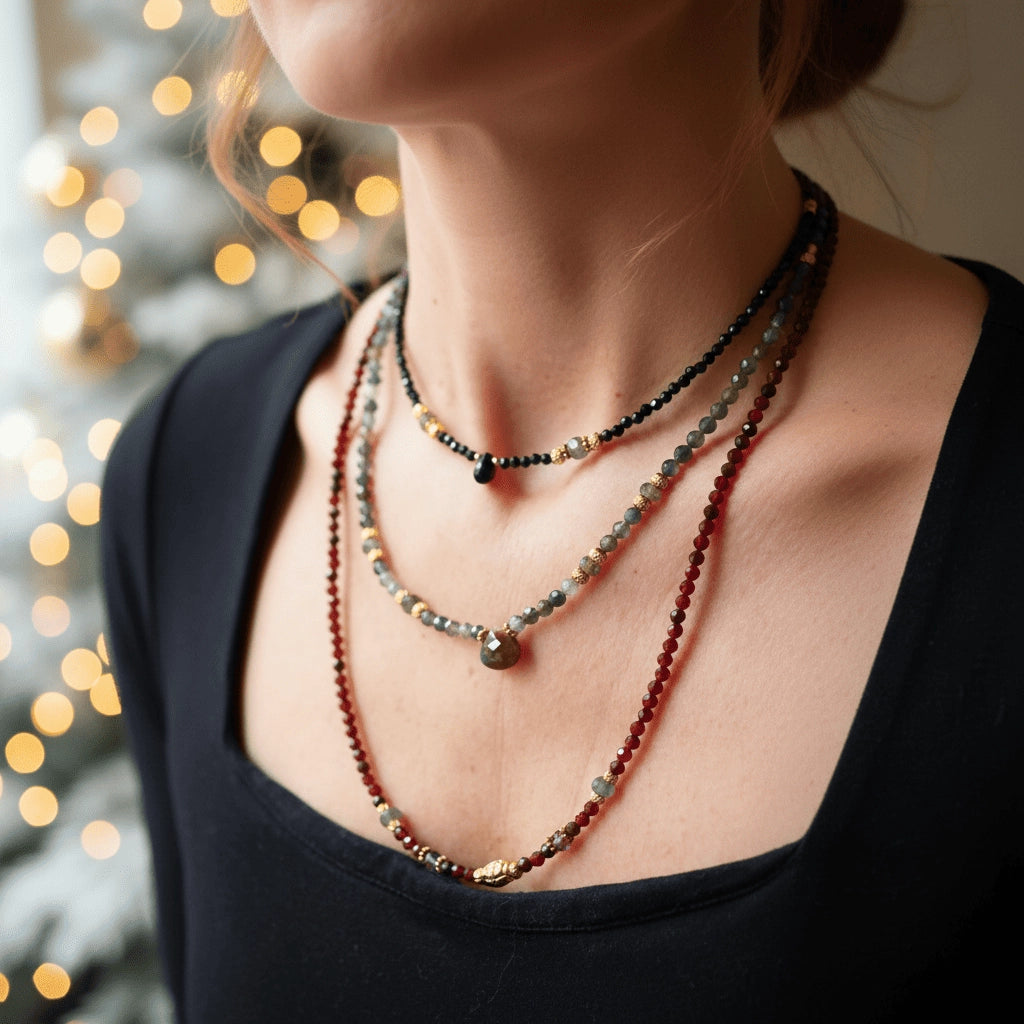 Kala Kette - Schwarzer Spinell & Onyx