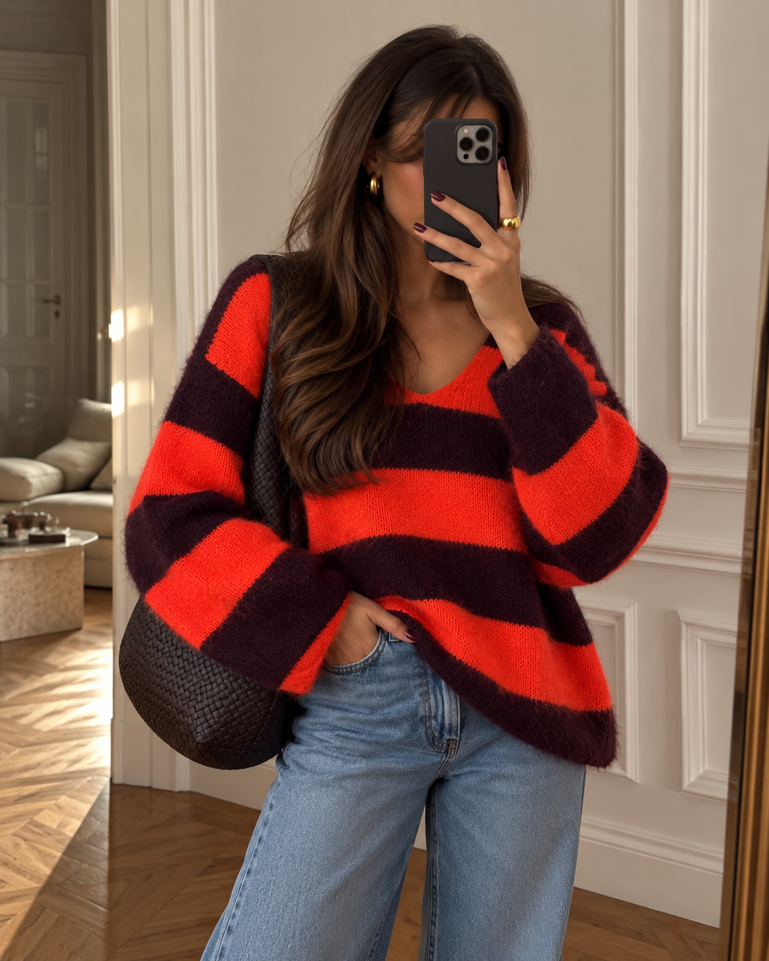 Alpaca Striped Sweater – Soft & Cozy