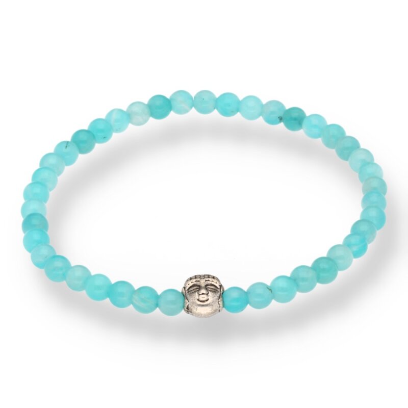Amazonit Armband mit Buddha Kopf