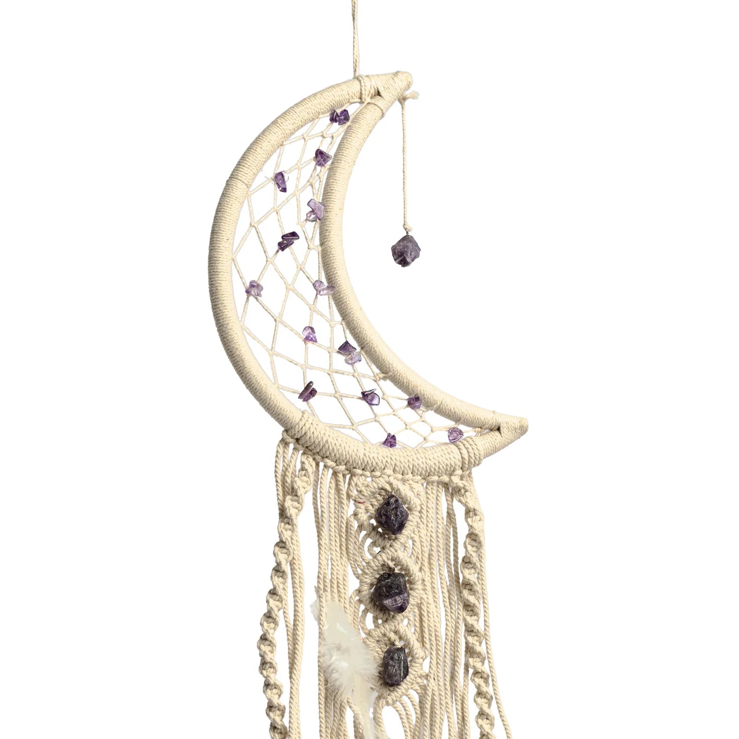 Makramee Mondhänger mit Amethyst