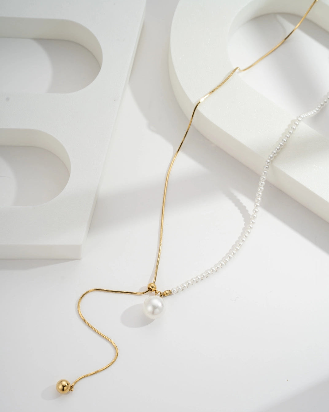 Asymmetrische & verstellbare Perlenkette