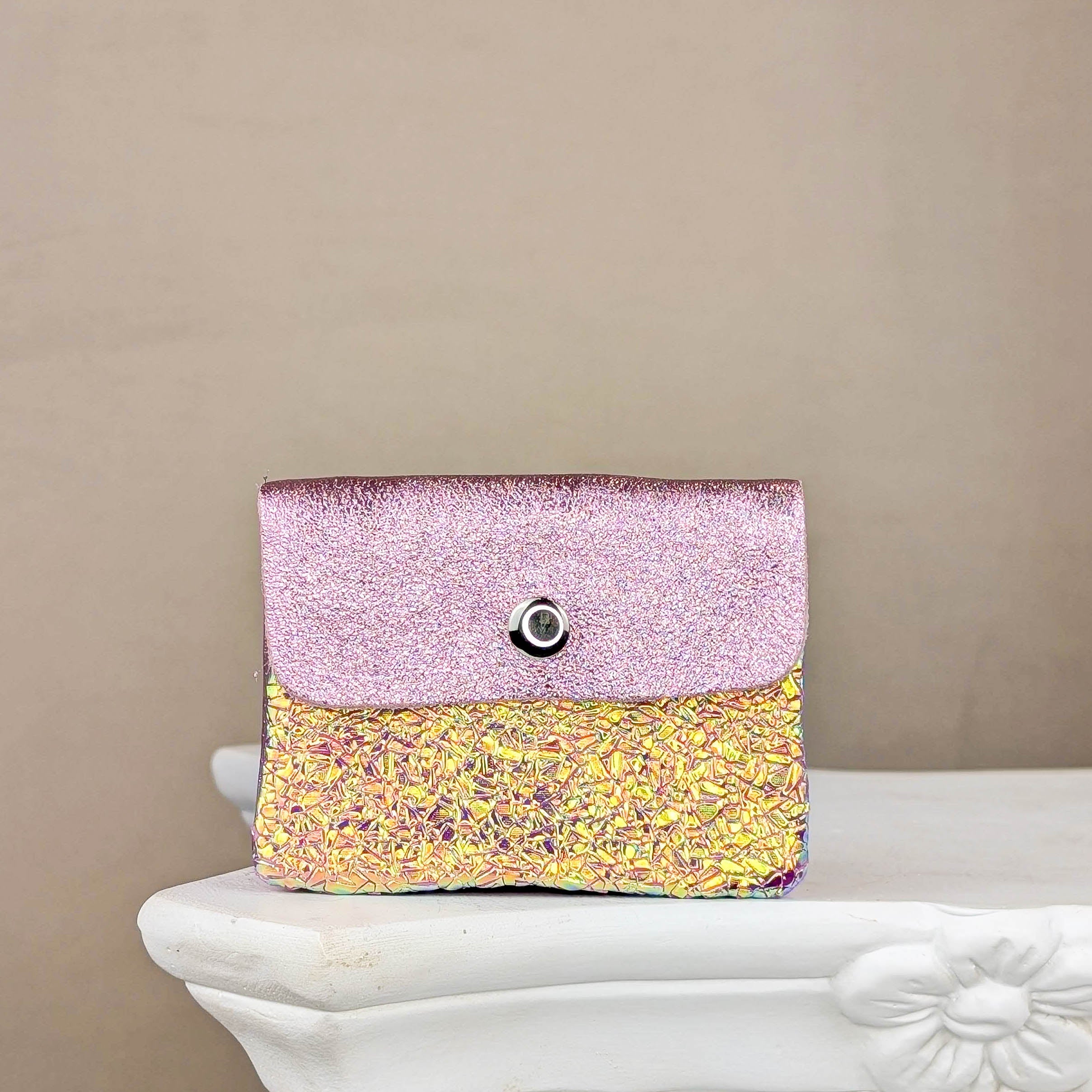 Leder Geldbeutel S - Pink Metallic