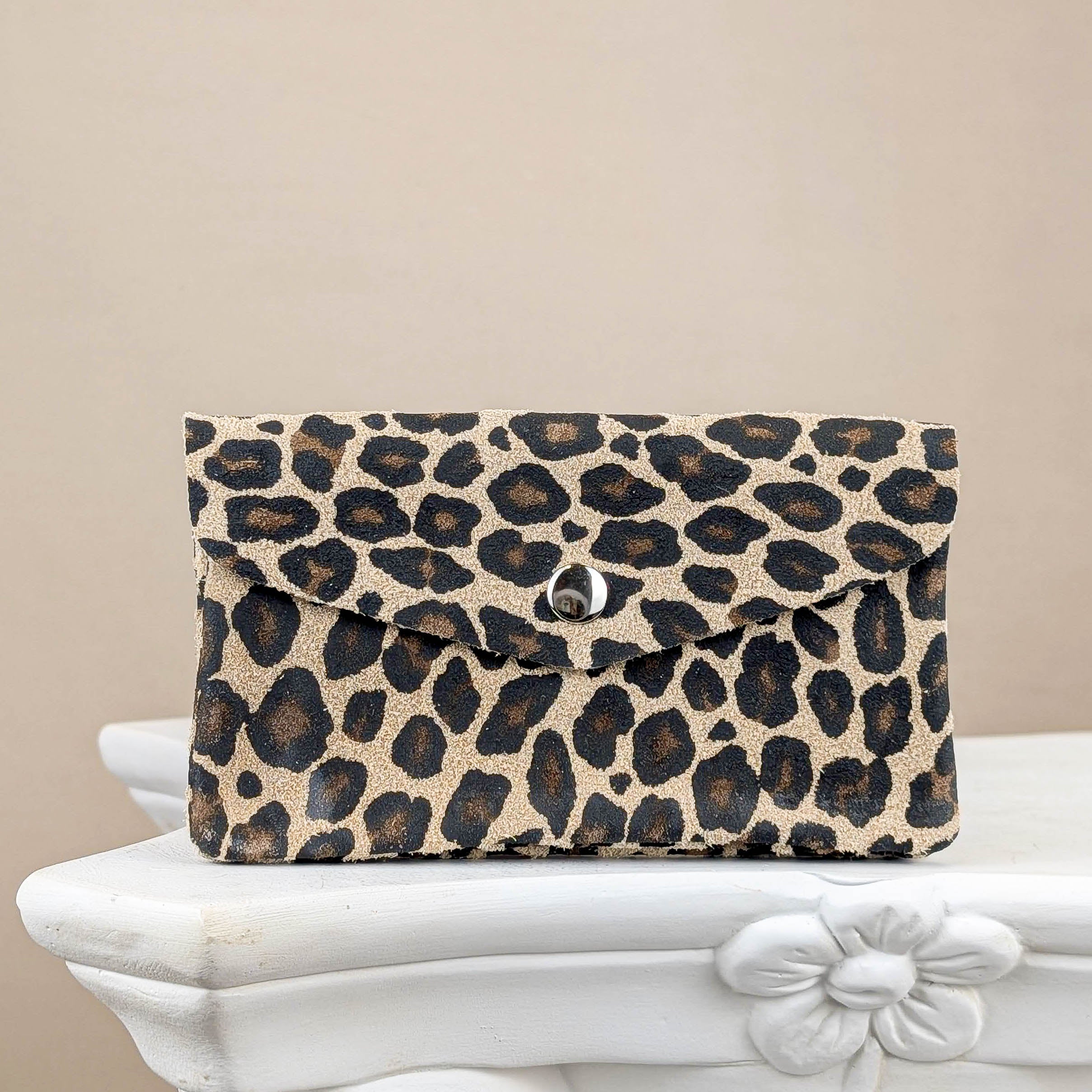 Wildleder Geldbeutel L - Leo Print