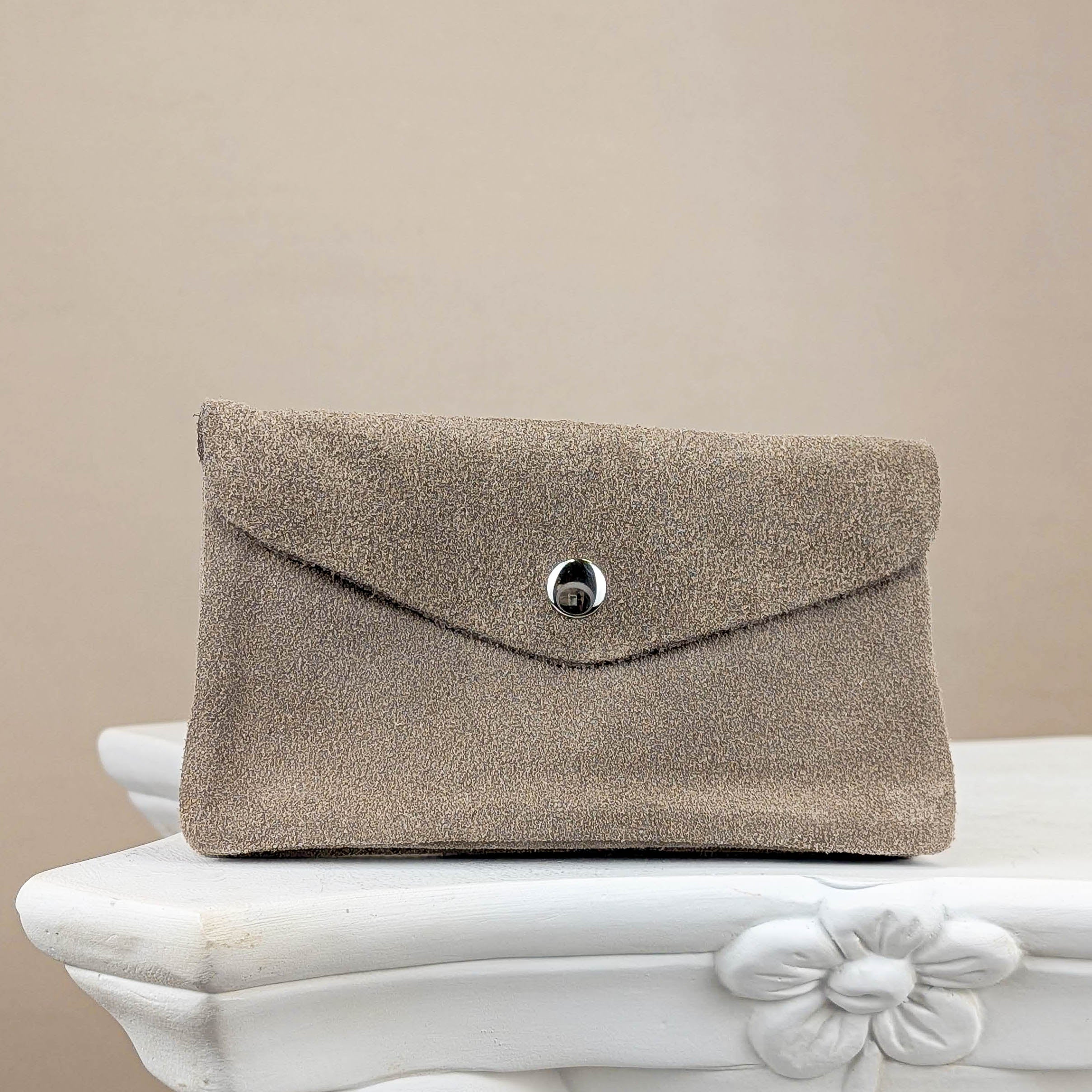 Wildleder Geldbeutel L - Taupe