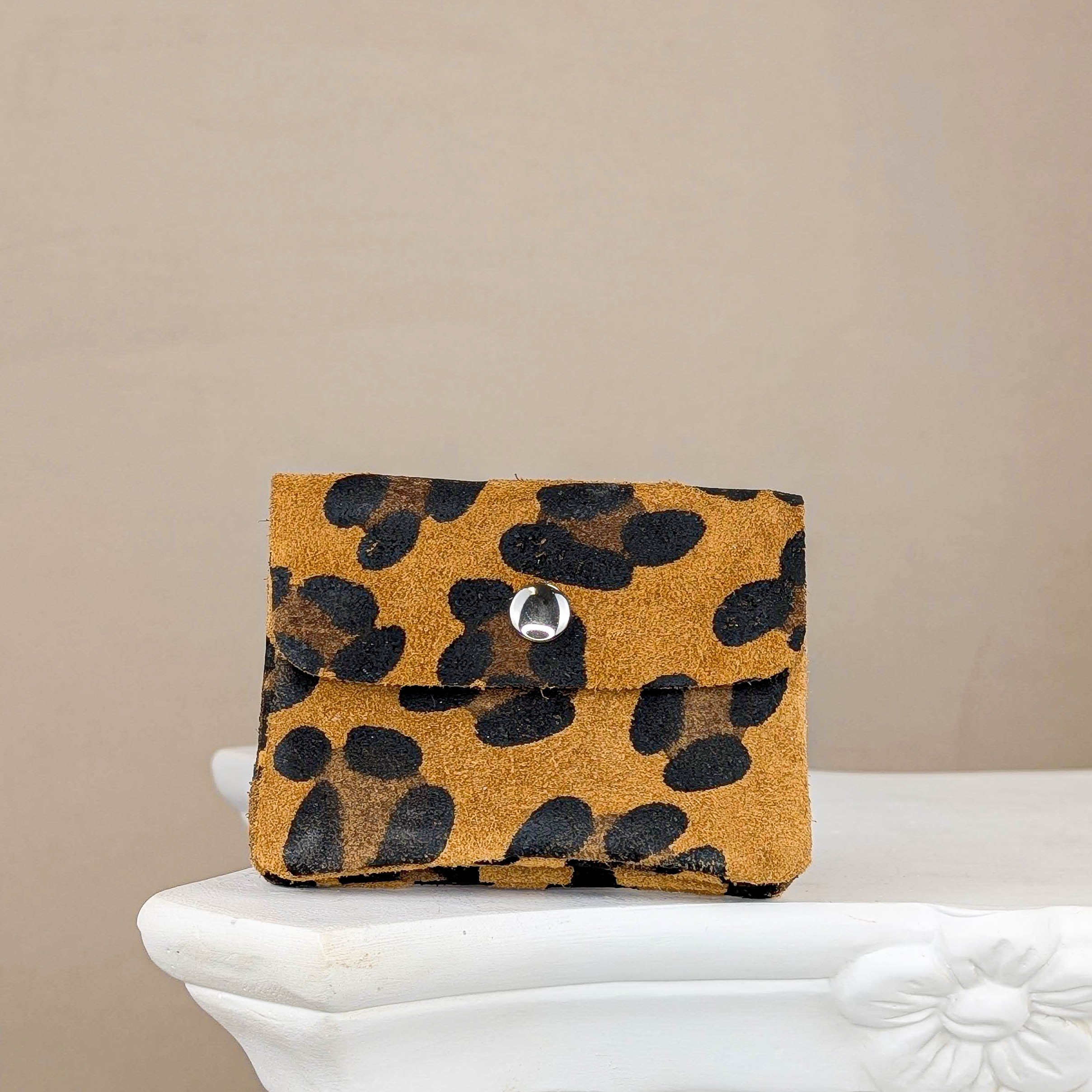 Wildleder Geldbeutel S - Leo Print