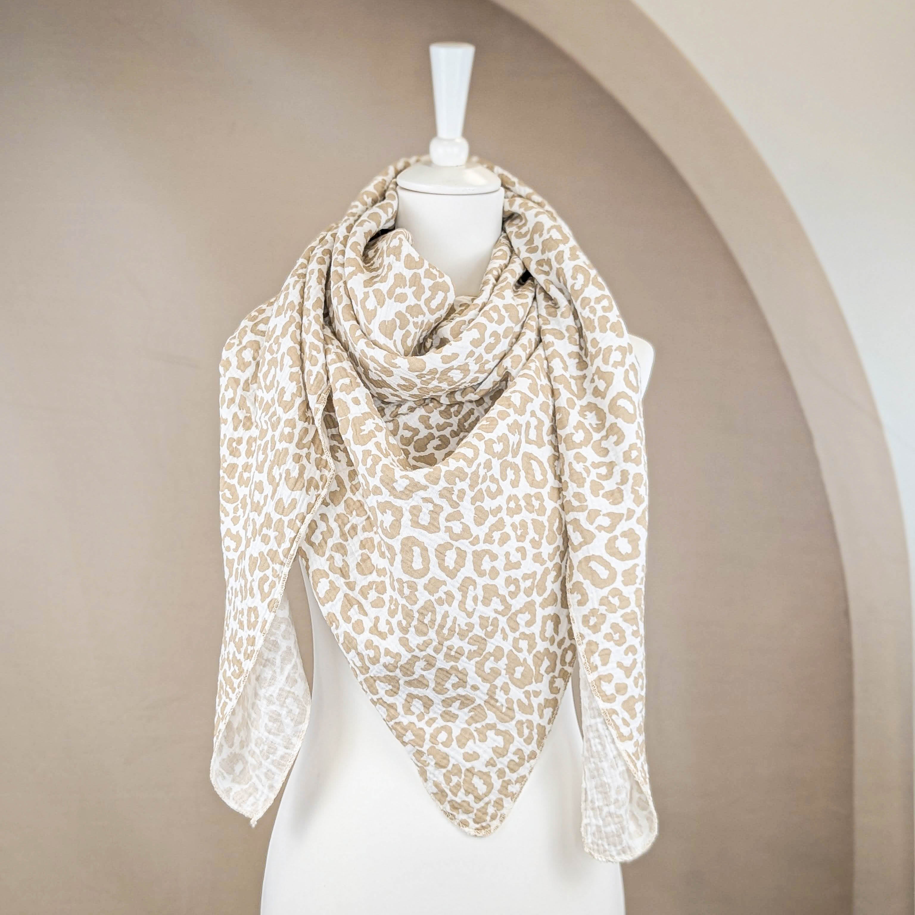 Musselin Tuch XXL - Leo Beige