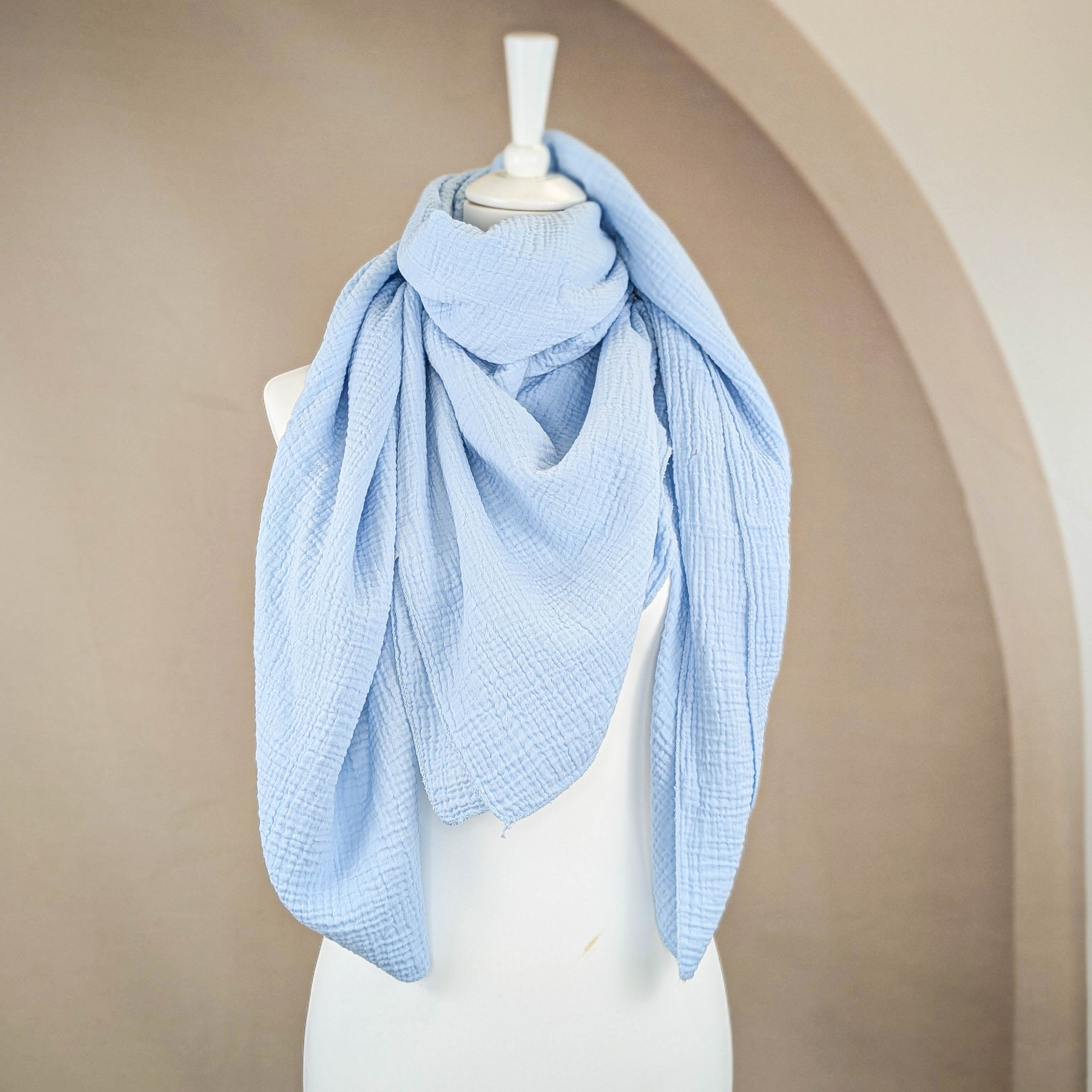 Musselin Tuch XXL - Pastellblau