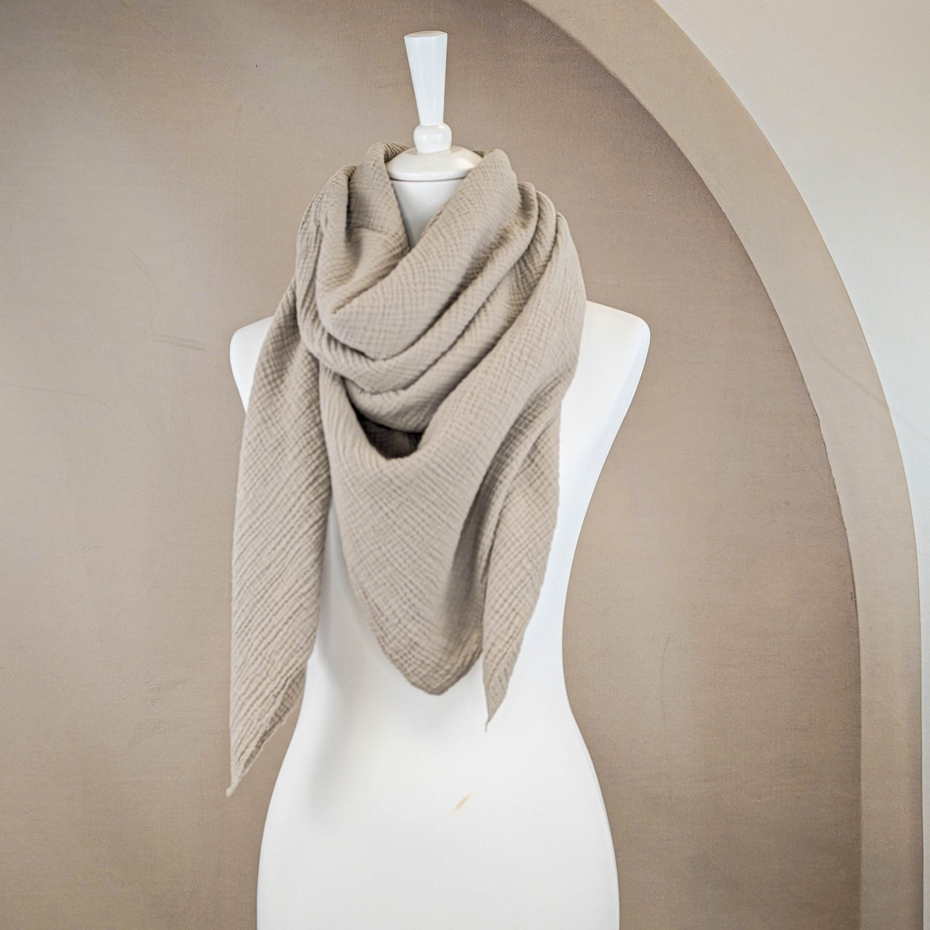 Musselin Tuch XXL - Taupe