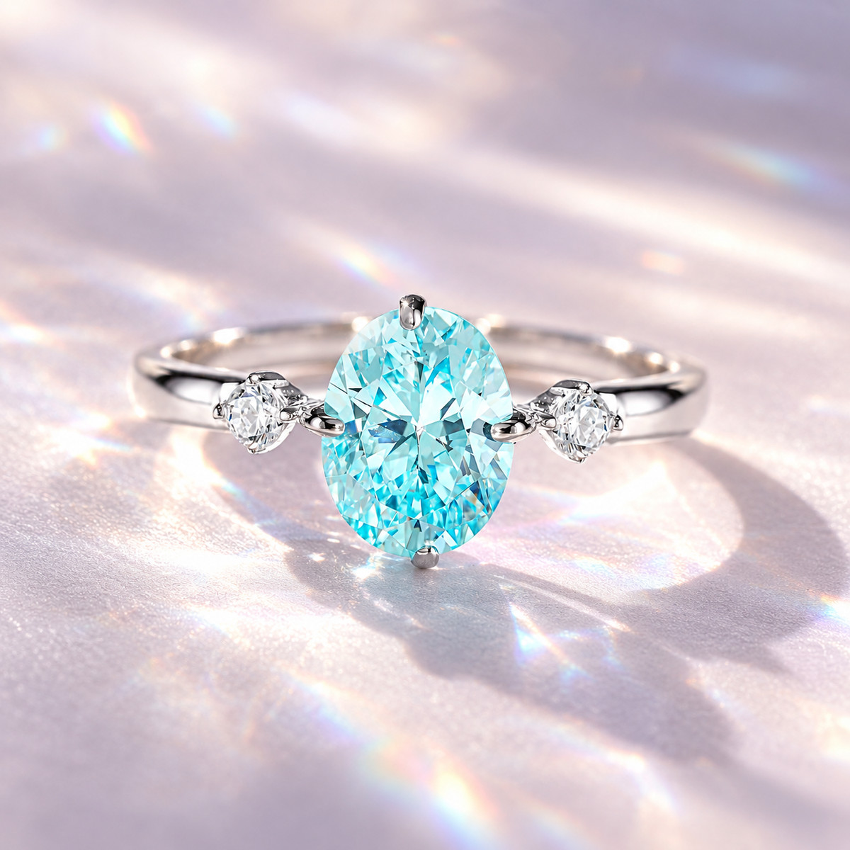 Radiant Diamond – Aqua Éclat Ring