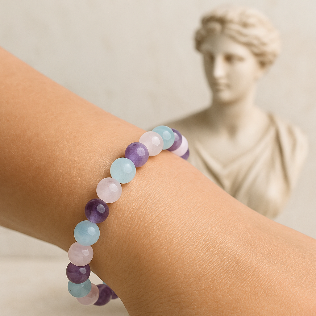 Aquamarin - Amethyst - Rosenquarz Armband