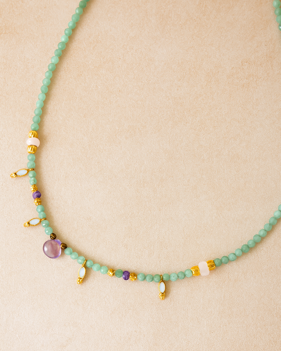 Aralyn Kette – Aventurin, Mondstein & Amethyst