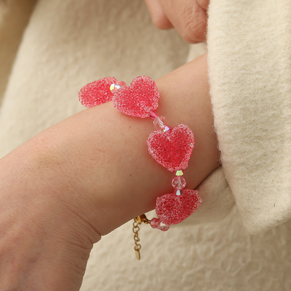 Pink Candy Heart Armband 💖