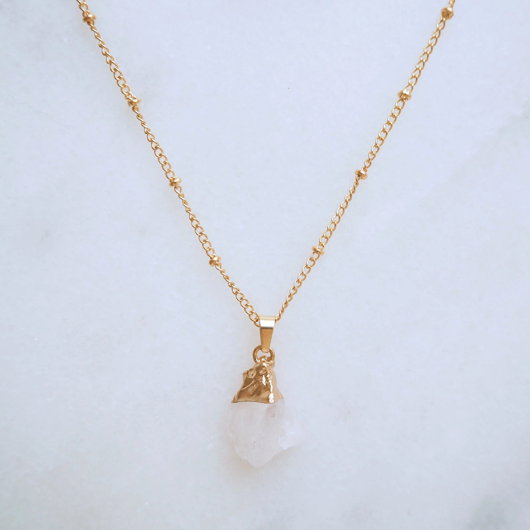 Roher Bergkristall Kette