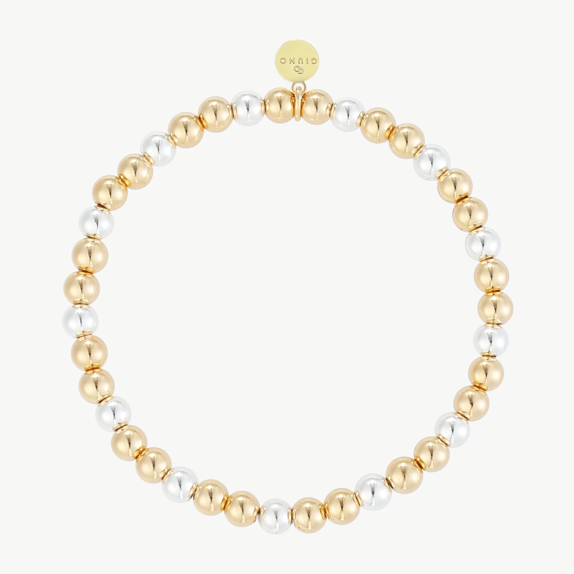 Bicolor Edelstahlperlen Armband – 14 Karat vergoldet