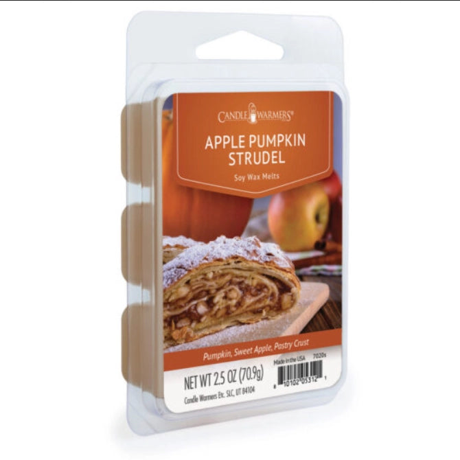 Wachsmelt – Apple Pumpkin Strudel | Handgegossen aus 100% Sojawachs, Apfel-Kürbis-Strudel-Duft