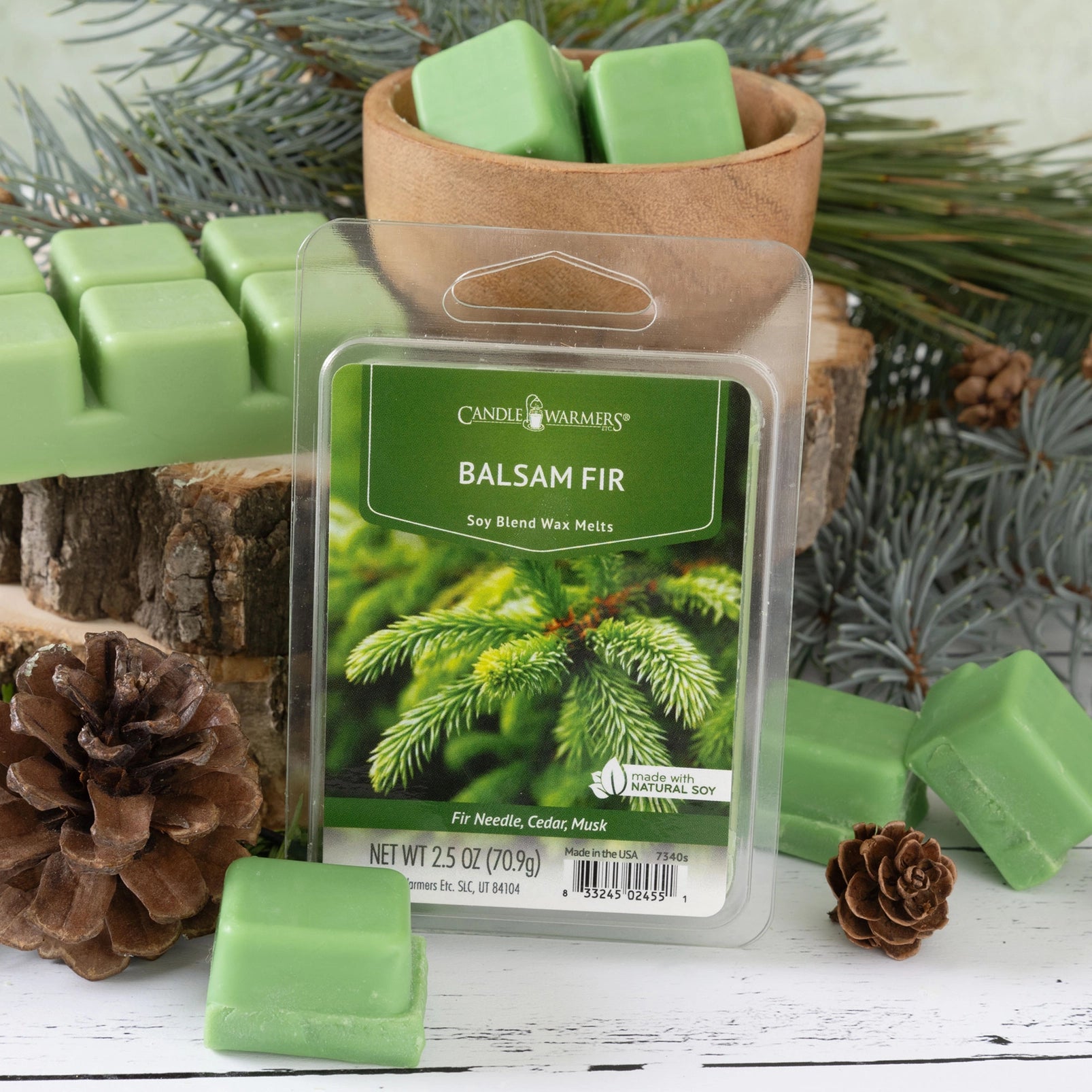 Wachsmelt – Balsam Fir | Handgegossen aus 100% Sojawachs, Frischer Tannennadel-Duft