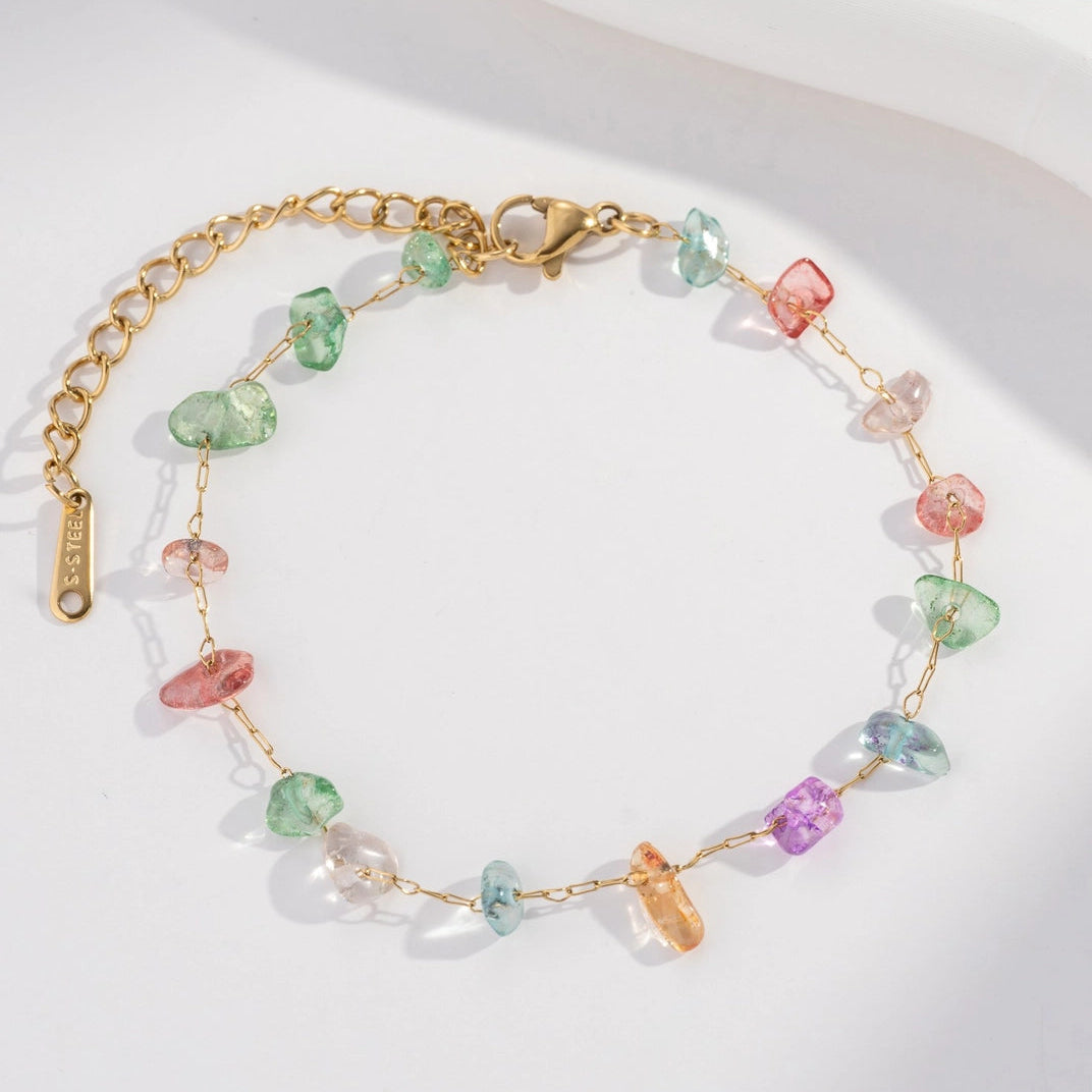 Candy Armband aus Edelstahl mit Natursteinen