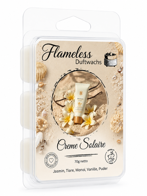 FLAMELESS Soja-Duftwachs CREME SOLAIRE 70 g