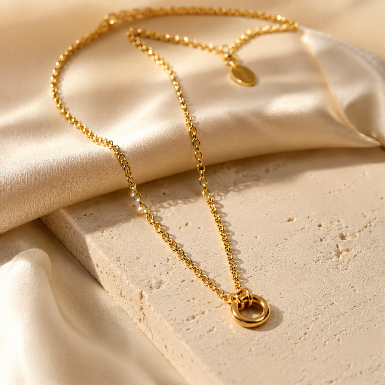 Charmkette mit Rundkarabiner aus Edelstahl – Silber oder Gold | Mein Mantra