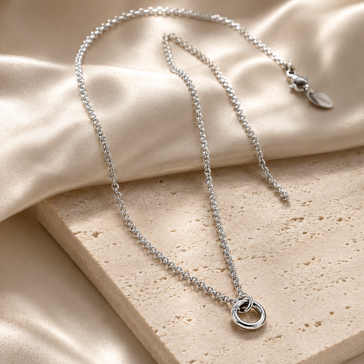 Charmkette mit Rundkarabiner aus Edelstahl – Silber oder Gold | Mein Mantra