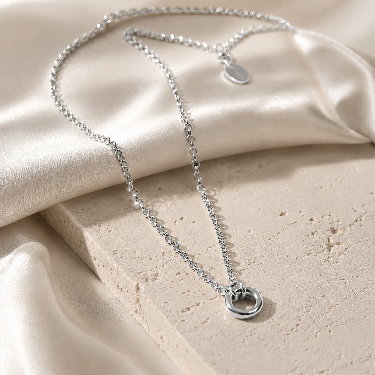 Charmkette mit Rundkarabiner aus Edelstahl – Silber oder Gold | Mein Mantra