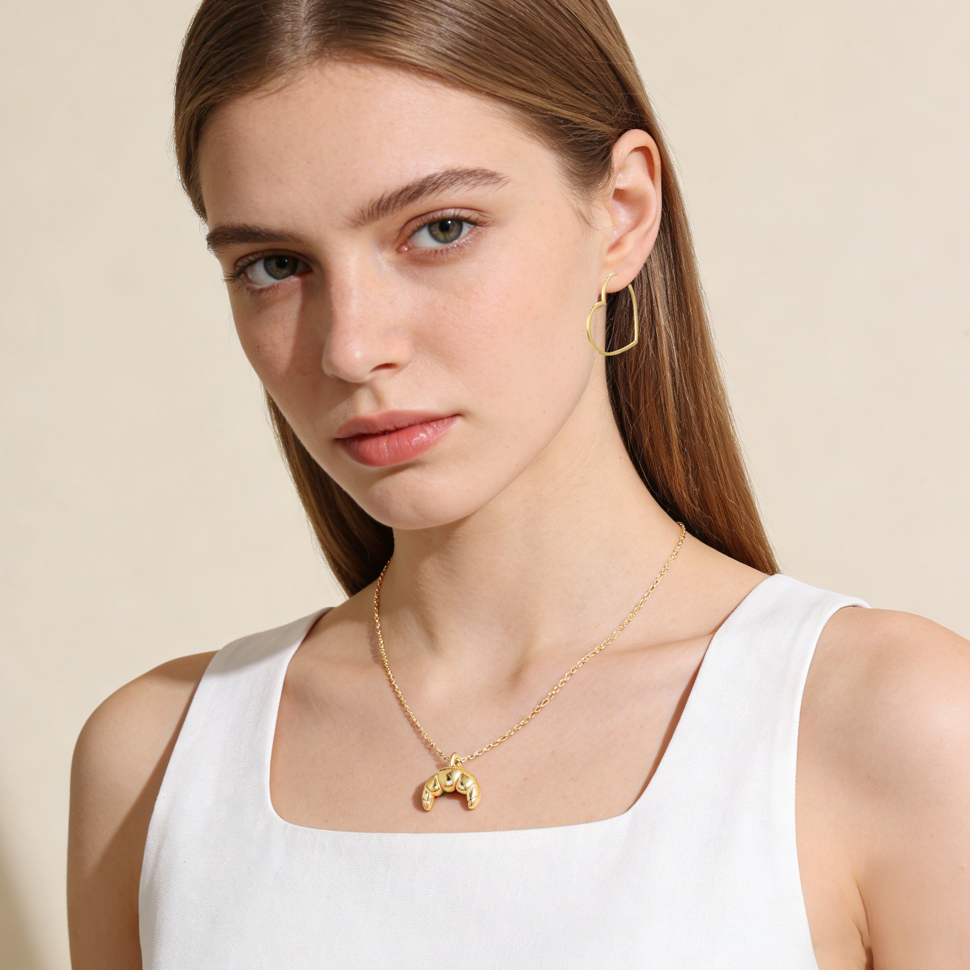 Croissant Kette aus Edelstahl – 14 Karat vergoldet | Minimalistischer Trend-Schmuck