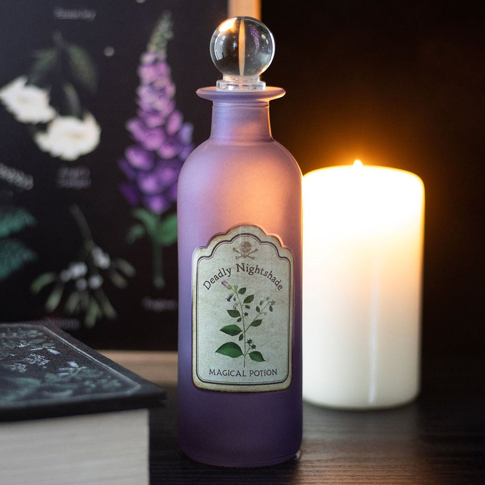 Dekorative Glasflasche „Tollkirsche“ – Mystische Gothic-Dekoration