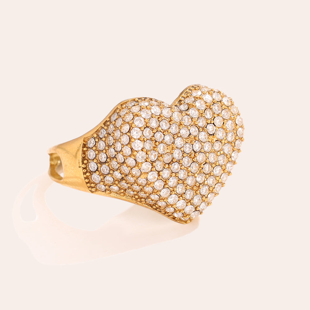 Diamond Heart Statement Ring