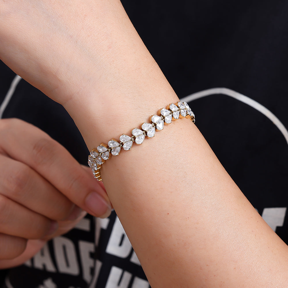 Heart Diamond Tennis Armband
