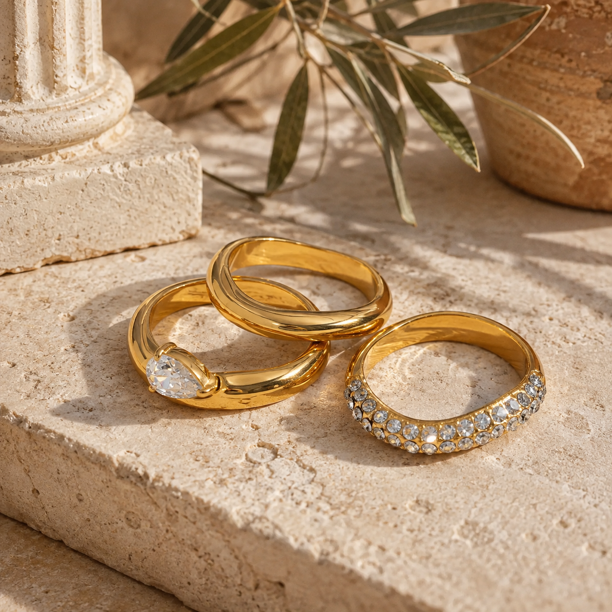 Diamond Stack Ringe – Edelstahl Ringe mit funkelndem Zirkonia
