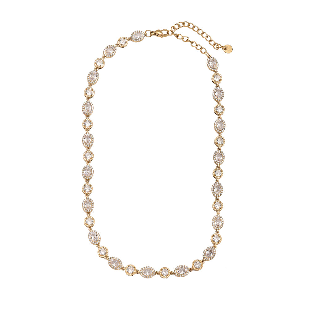 Dots & Oval Diamond Tennis Kette