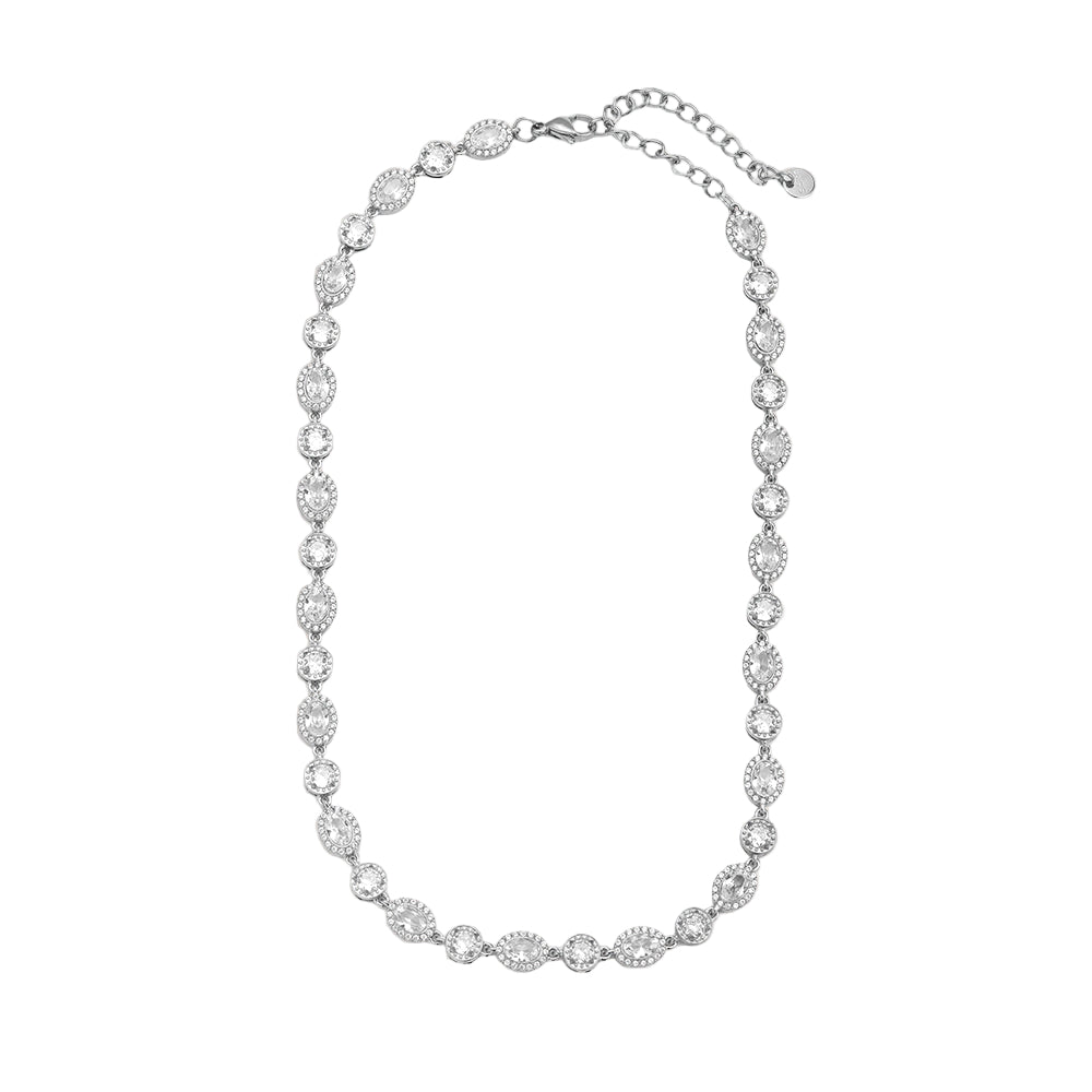 Dots & Oval Diamond Tennis Kette