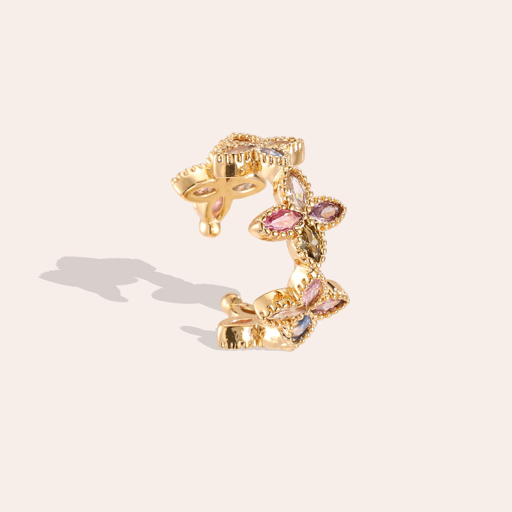 Vergoldeter Ear Cuff „Kleeblatt“