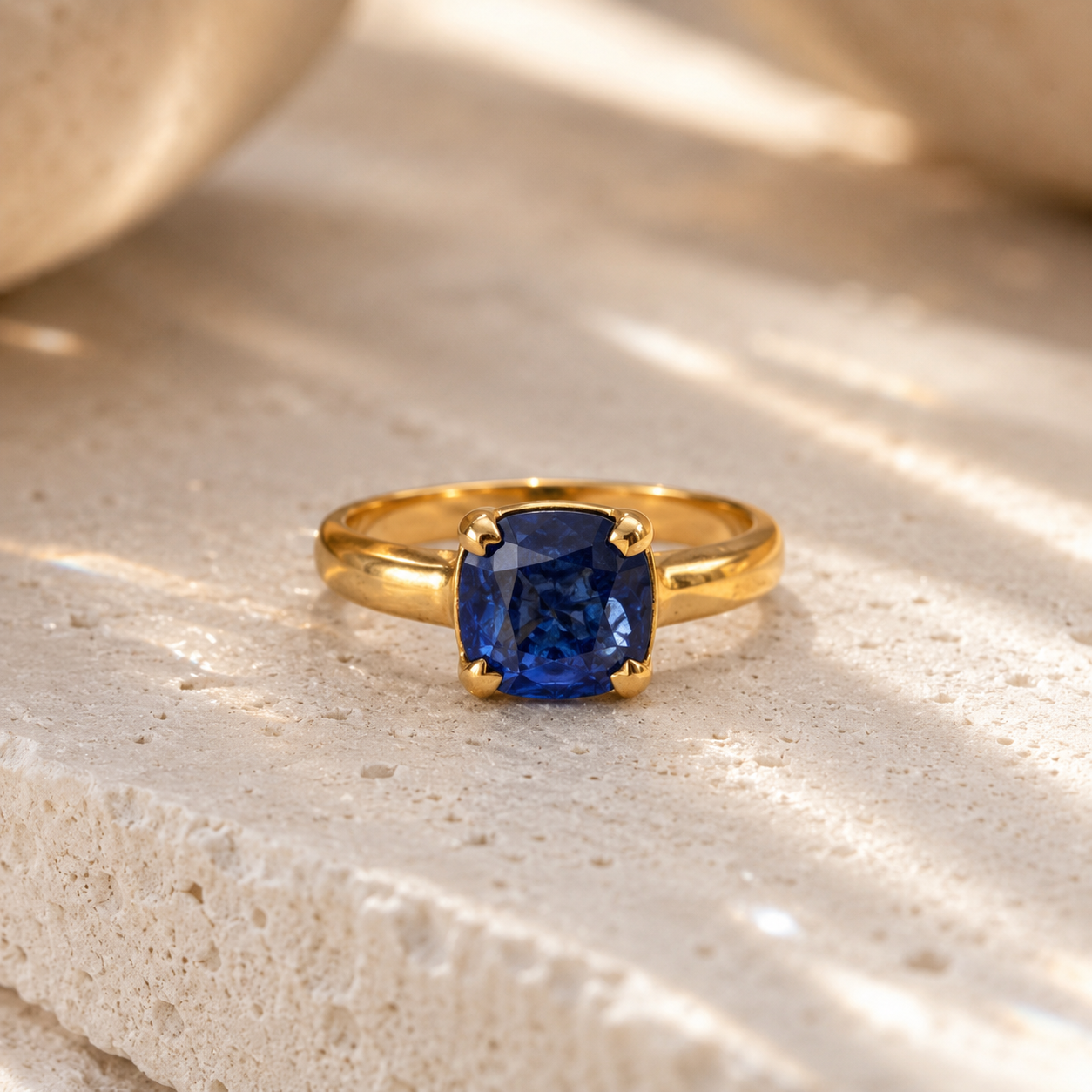 Tansanit Ring aus 925 Sterling Silber vergoldet | Größe 62