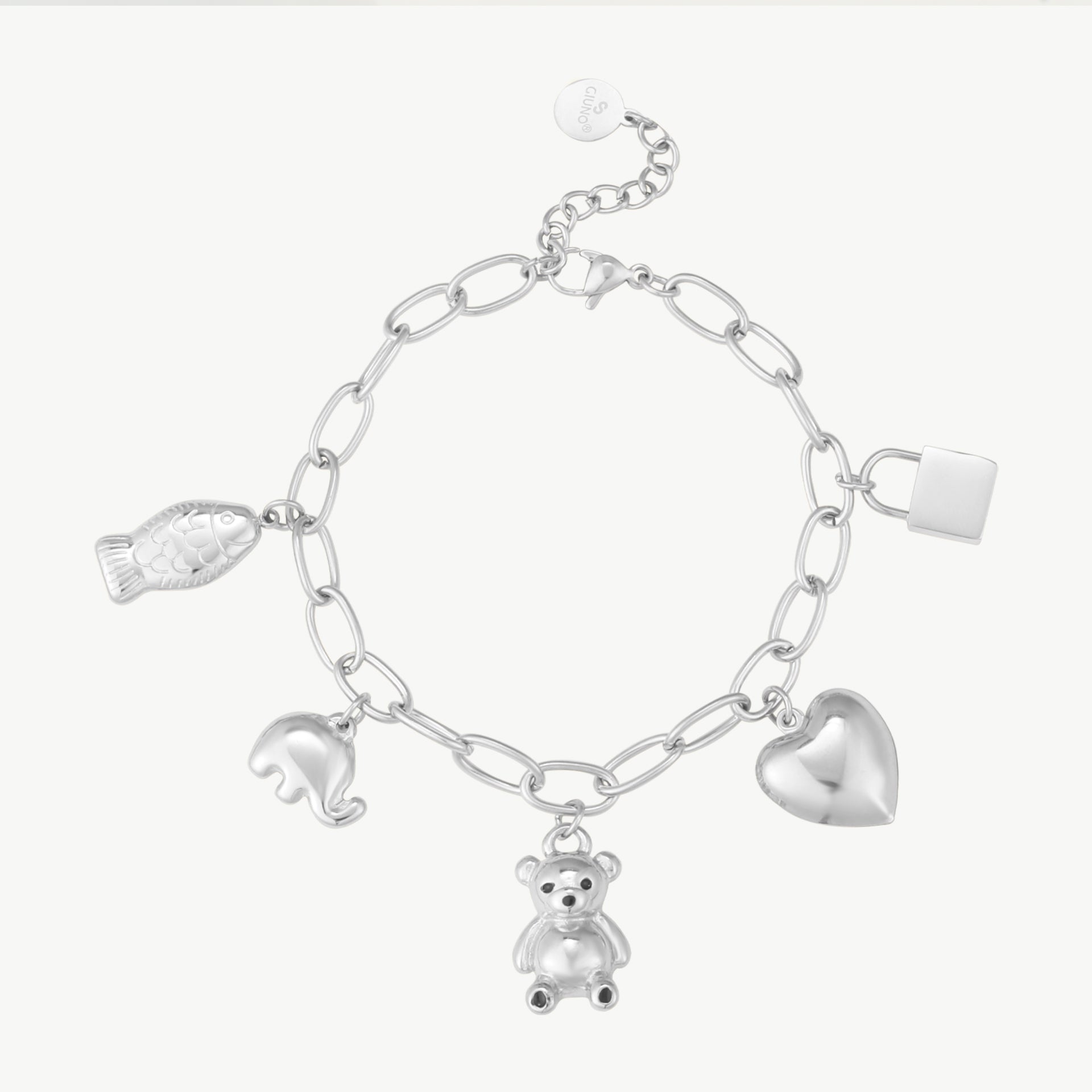 Vergoldetes Edelstahlarmband mit Bären-Charms