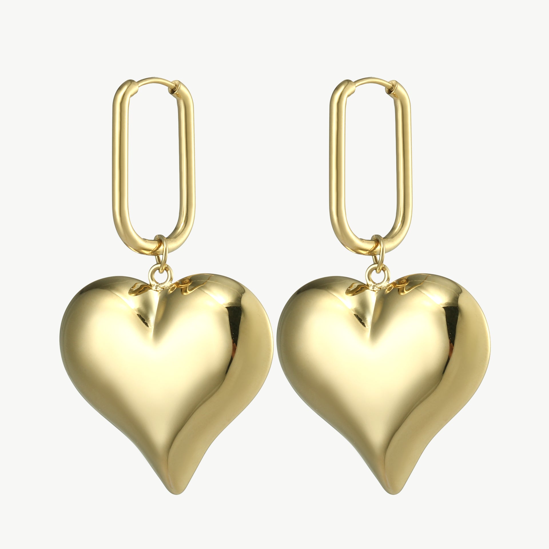 Golden Heart Statement Ohrringe