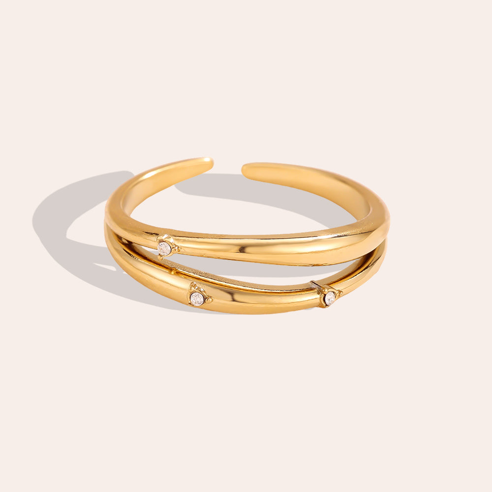 Éloise Doppelring mit Zirkonia