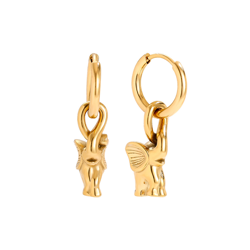 Golden Elephant Charm Ohrringe
