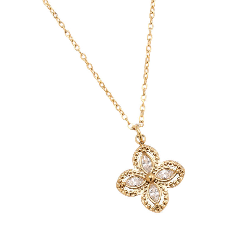 Fancy Diamond Flower Kette