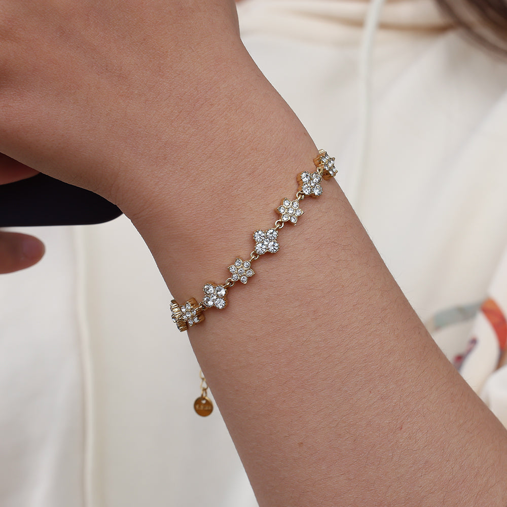 Flower Diamond Tennis Armband