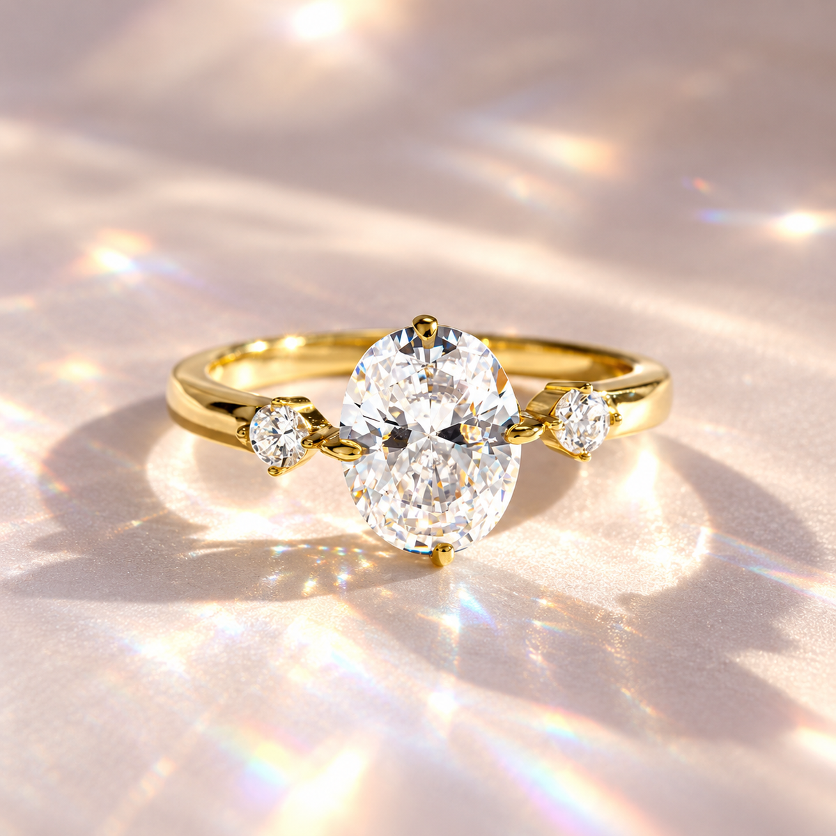 Radiant Diamond – Golden Éclat Ring