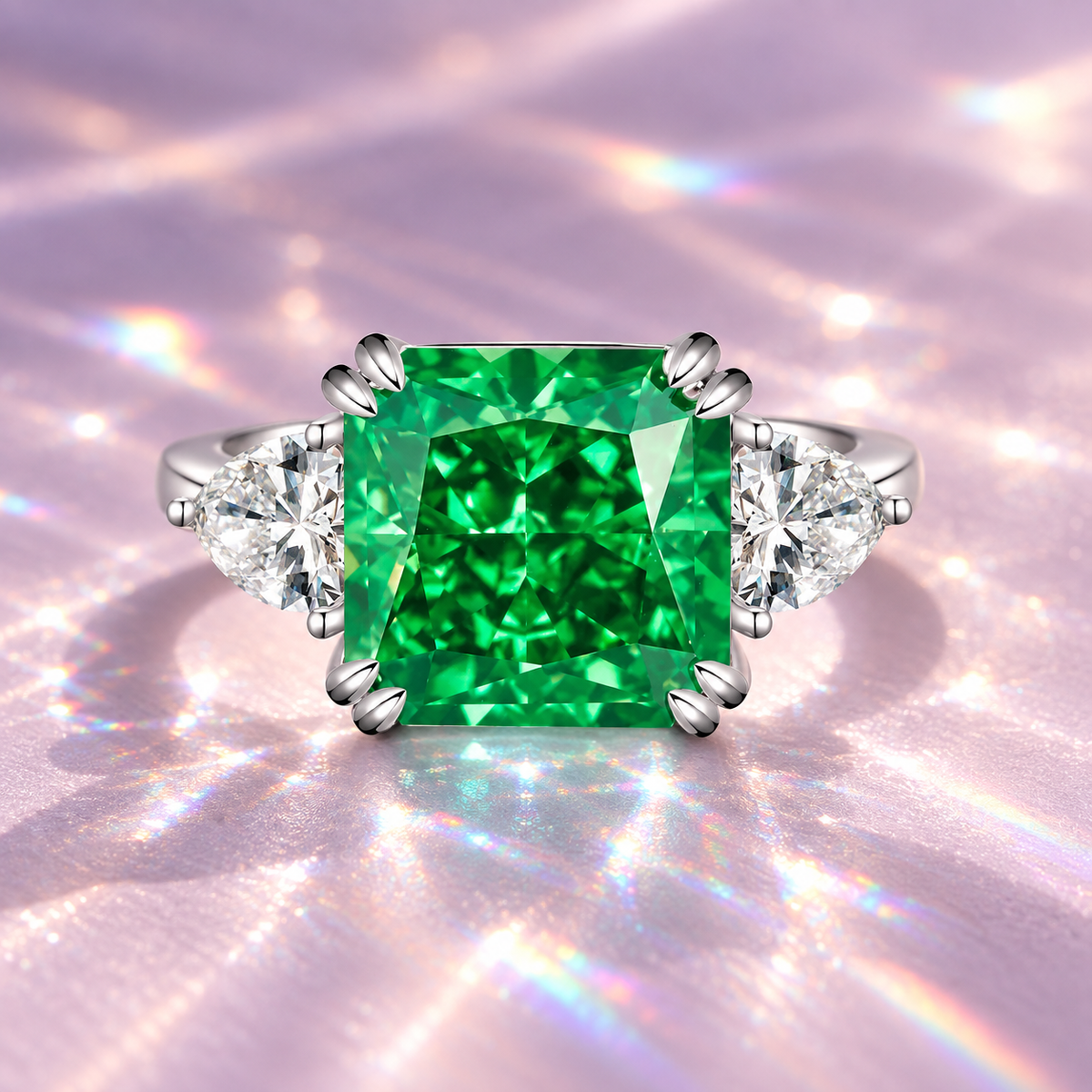 Radiant Diamond – Green Mirage Ring
