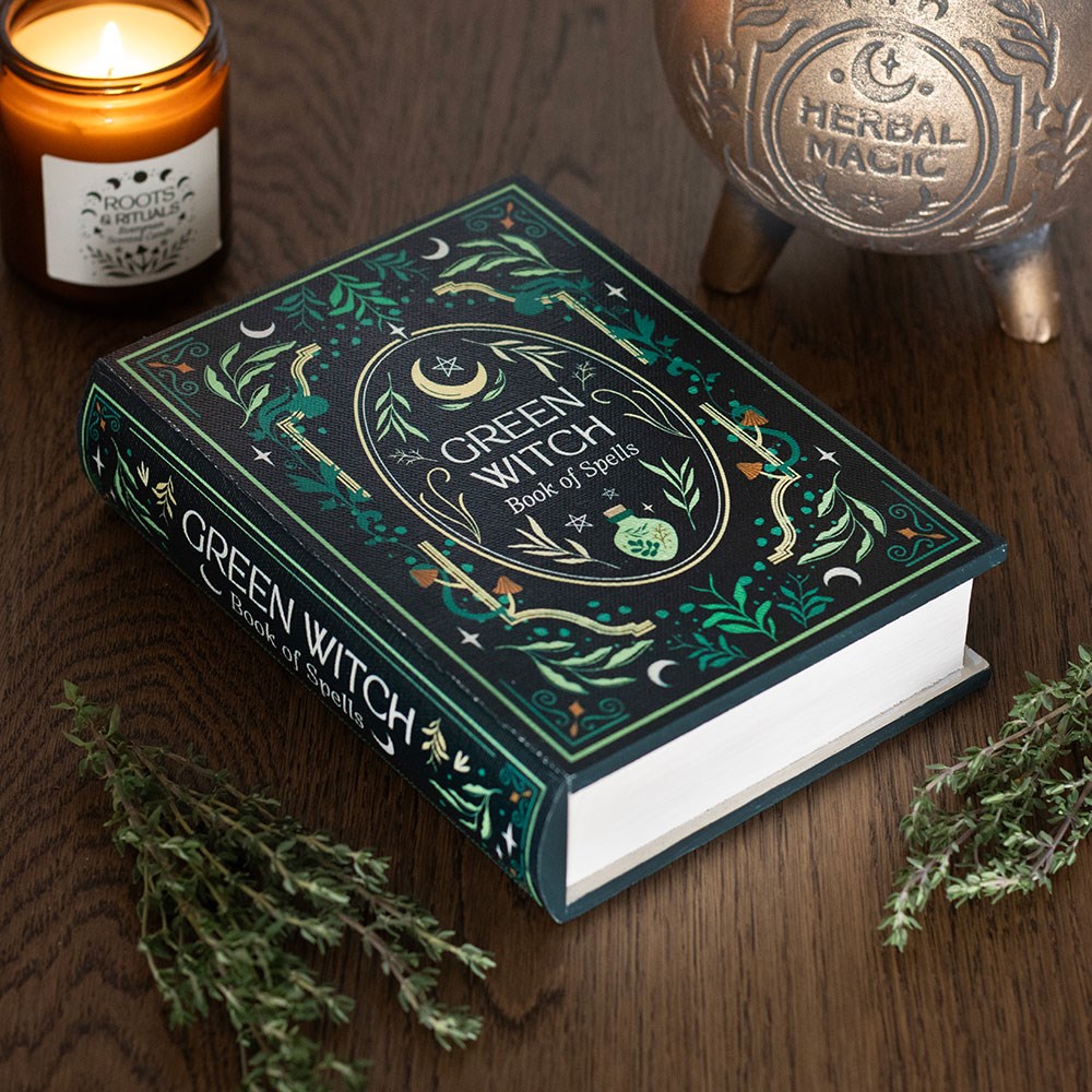 Green Witch Buch-Box – Mystische Aufbewahrungsbox in Buchform