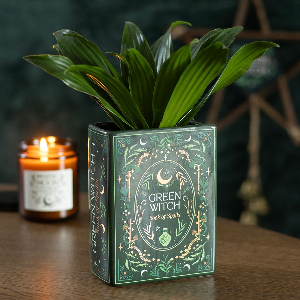 Green Witch Buch-Vase – Keramikvase im Grimoire-Design