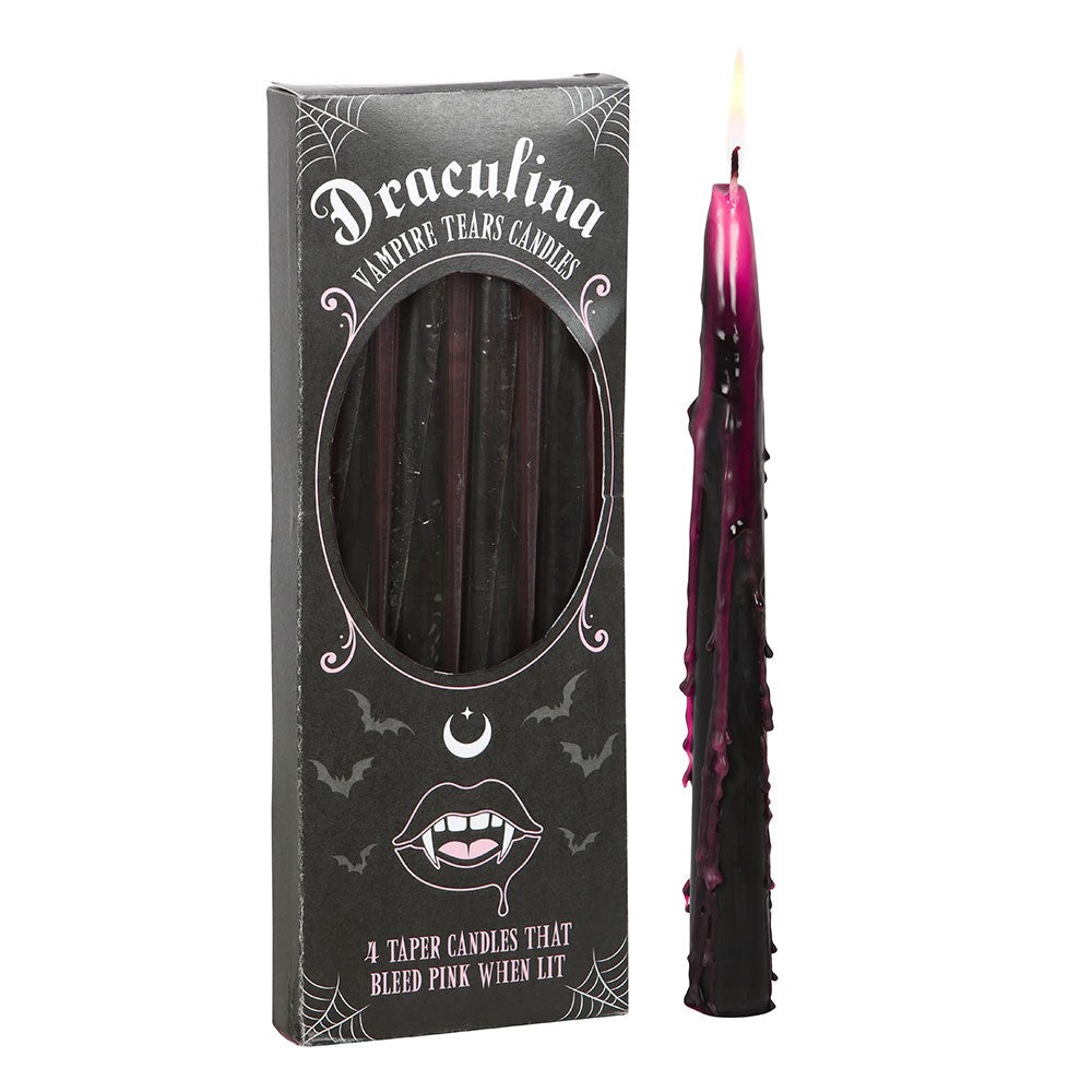 Vampire Tears Spitzkerzen – Rosa Kerzen mit tropfendem Wachseffekt