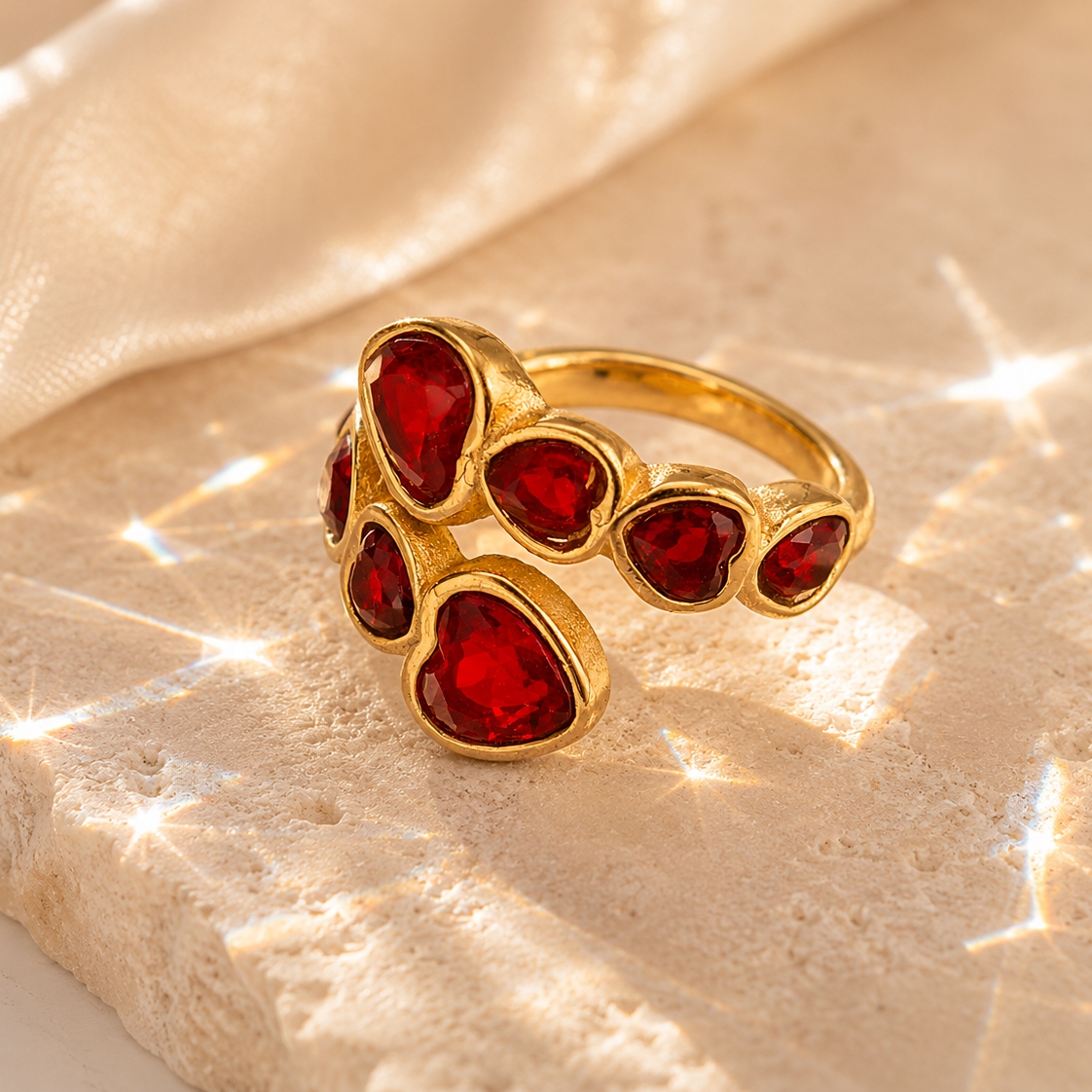 Heart Embrace Ring – Vergoldeter Herz Statement Ring