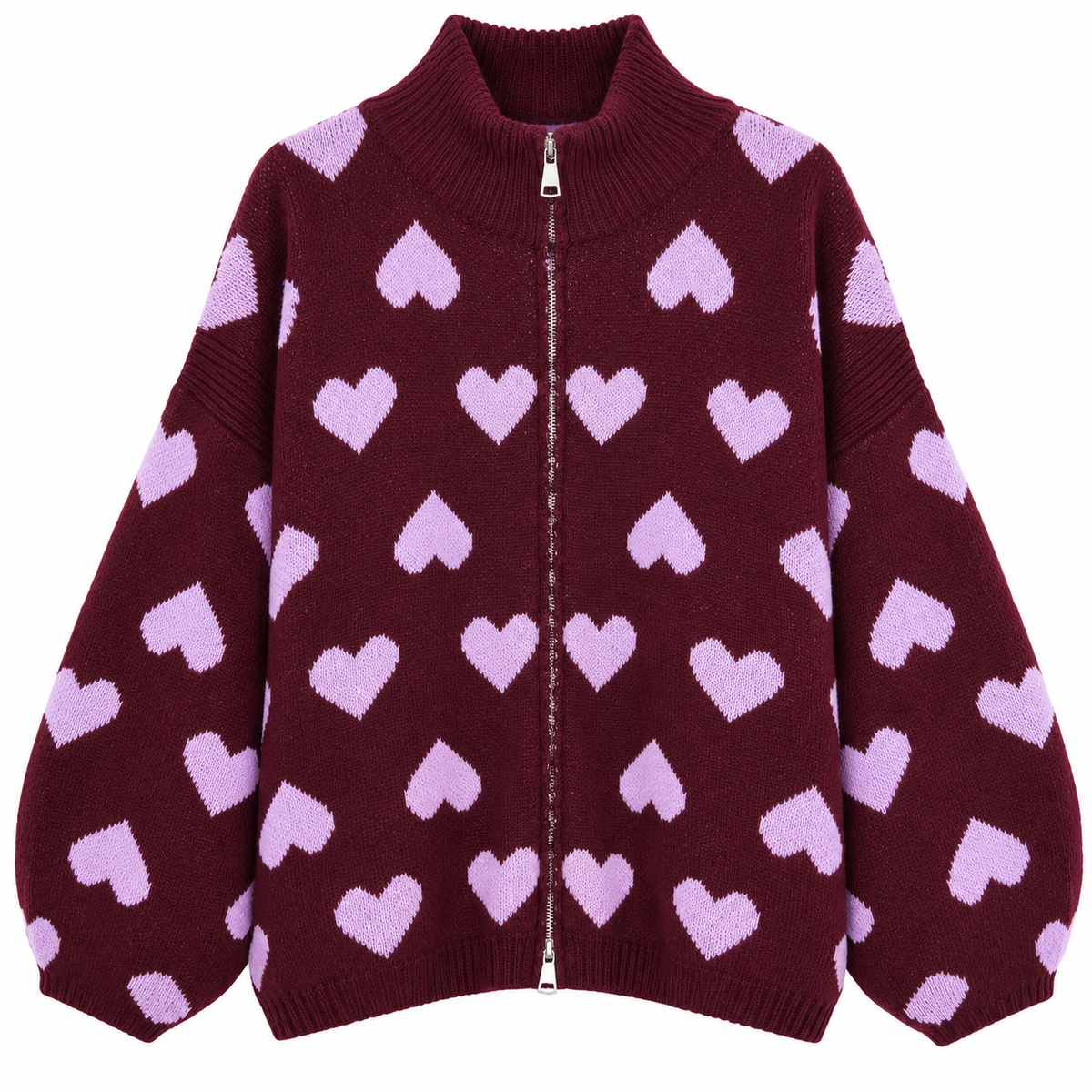 Heart Zip Cardigan - Soft & Cozy
